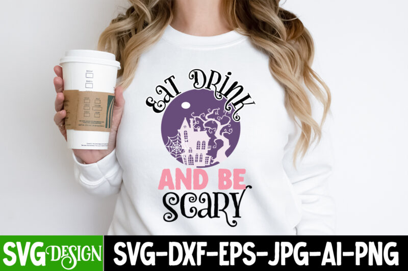 Eat Drink And Be Scary T-Shirt Design, Eat Drink And Be Scary Vector T-Shirt Design, The Boo Crew T-Shirt Design, The Boo Crew Vector T-Shirt Design, Happy Boo Season T-Shirt