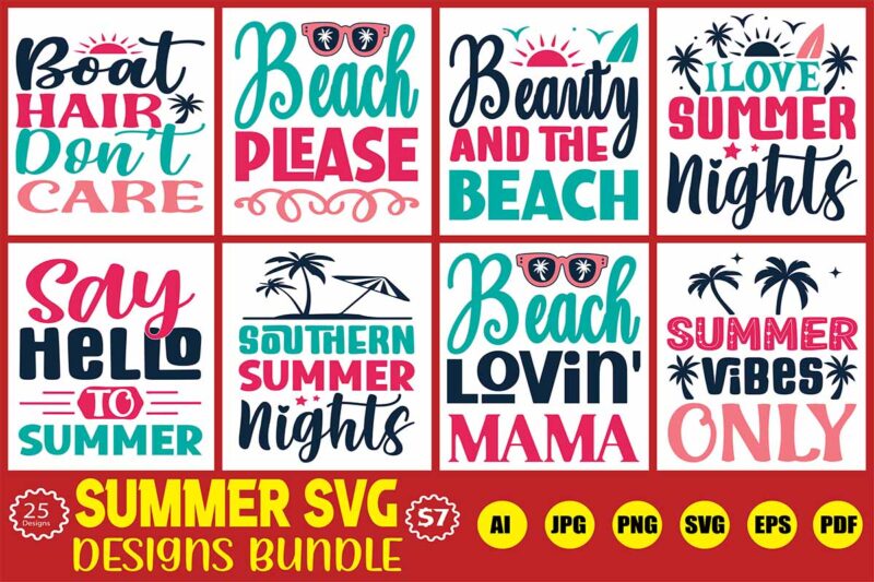 summer svg designs bundle