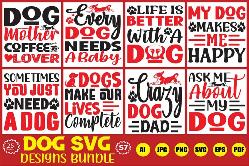 dog svg designs bundle