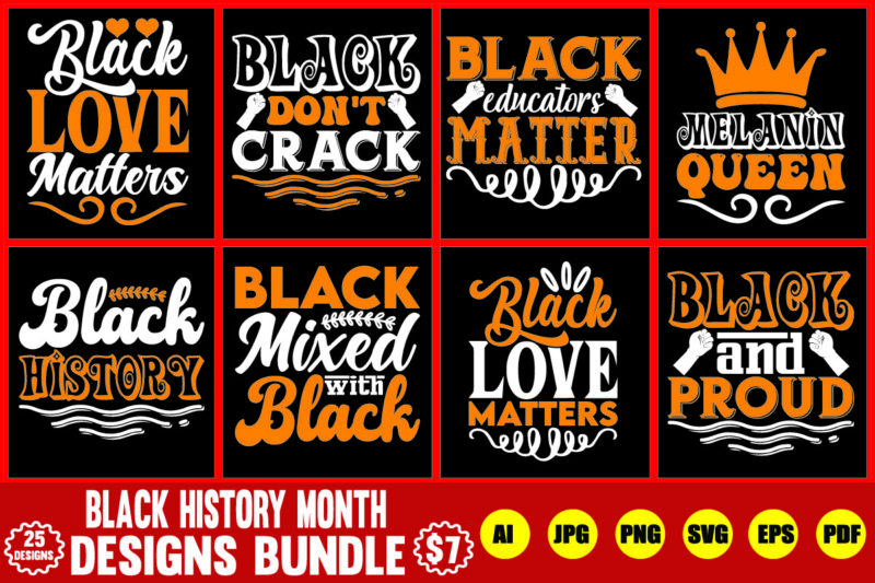 black history month svg designs bundle