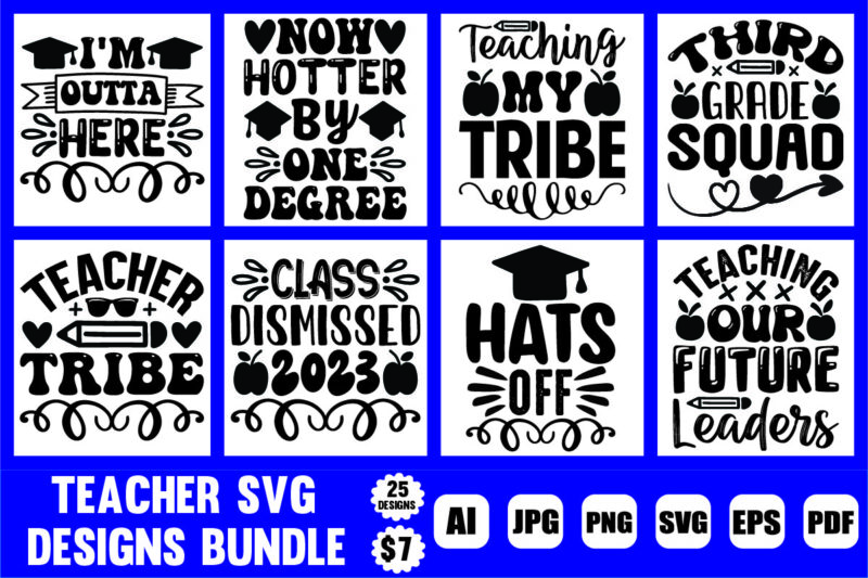 teacher svg designs bundle