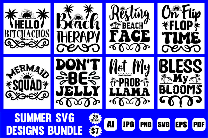 summer svg designs bundle