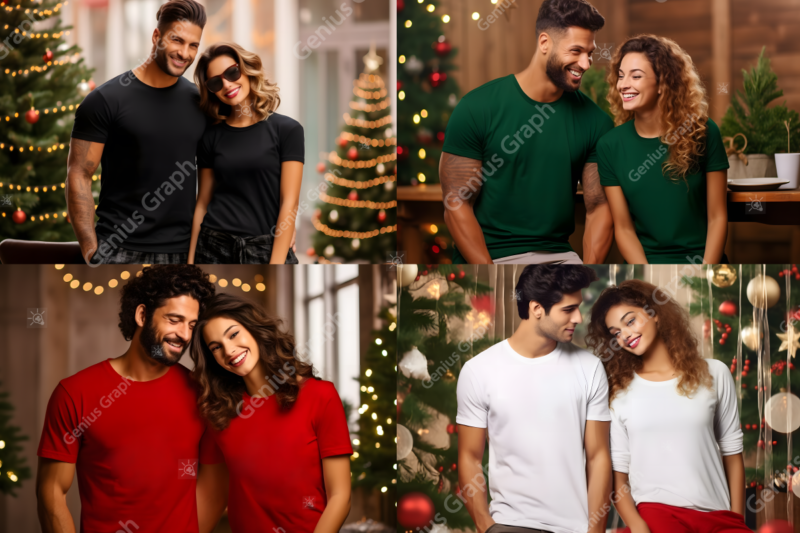 Cozy Christmas T-shirt Mockup Bundle