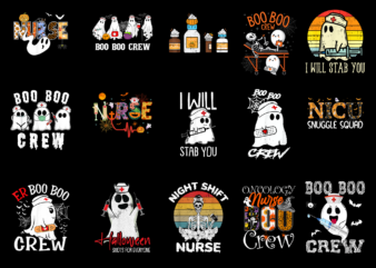 15 Nurse Halloween Shirt Designs Bundle For Commercial Use Part 2, Nurse Halloween T-shirt, Nurse Halloween png file, Nurse Halloween digital file, Nurse Halloween gift, Nurse Halloween download, Nurse Halloween design AMZ