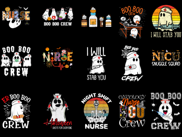 15 nurse halloween shirt designs bundle for commercial use part 2, nurse halloween t-shirt, nurse halloween png file, nurse halloween digital file, nurse halloween gift, nurse halloween download, nurse halloween design amz
