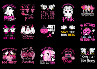 15 Breast Cancer Halloween Shirt Designs Bundle For Commercial Use Part 2, Breast Cancer Halloween T-shirt, Breast Cancer Halloween png file, Breast Cancer Halloween digital file, Breast Cancer Halloween gift,