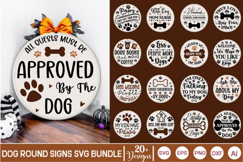 Dog Round Signs Svg Bundle dog welcome sign, dog door signs, round door signs, dog round svg, round door sign svg, christmas cards, dog svg bundle, dog round signs svg