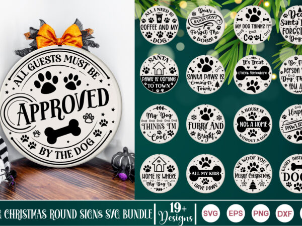 Dog christmas round signs svg bundle dog welcome sign, dog door signs, round door signs, dog round svg, round door sign svg, christmas cards, dog svg bundle, dog round signs t shirt vector illustration