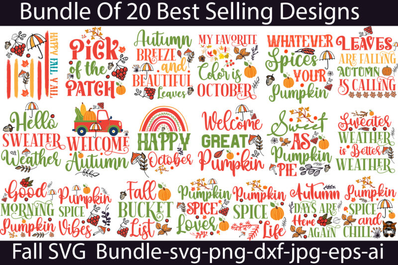 Fall T-shirt Bundle,20 Designs,Autumn Breeze and Beautiful Leaves T-shirt Design,Fall T-Shirt Design Bundle,#Autumn T-Shirt Design Bundle, Autumn SVG Bundle,Fall SVG Cutting Files, Hello Fall T-Shirt Design, Hello Fall Vector T-Shirt