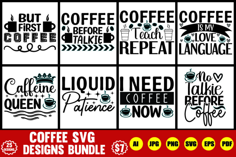 coffee svg designs bundle