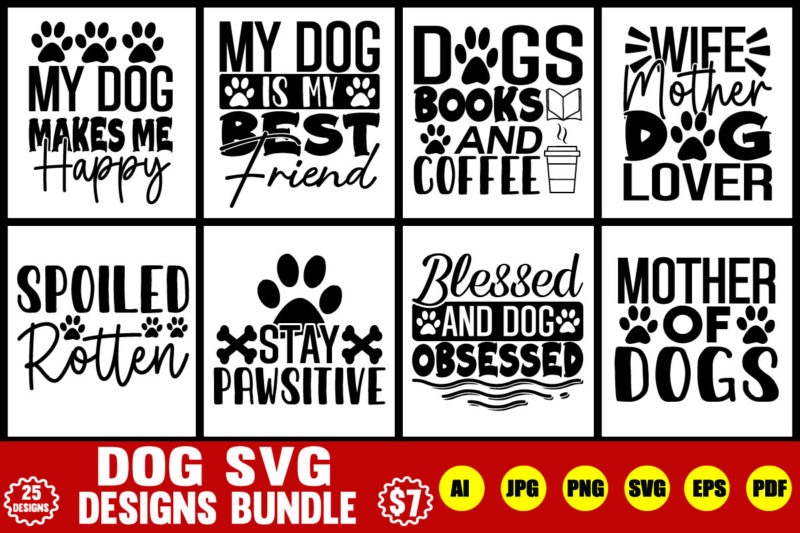 dog svg designs bundle