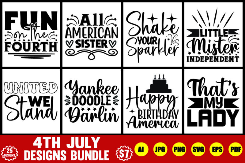 4th july svg designs bundle