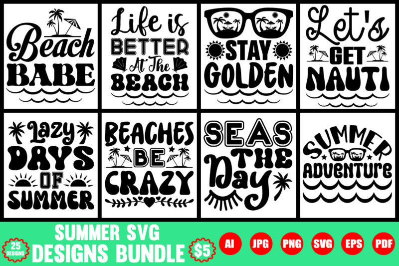 summer svg designs bundle