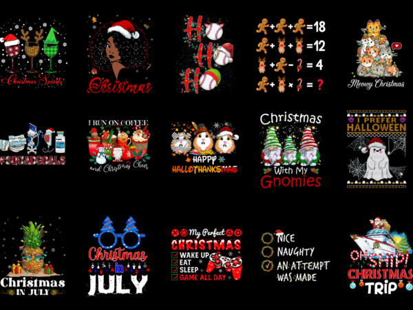 15 christmas shirt designs bundle for commercial use part 3, christmas t-shirt, christmas png file, christmas digital file, christmas gift, christmas download, christmas design rd