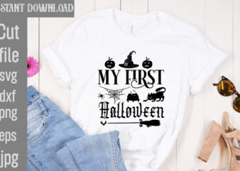 My First Halloween T-shirt Design,Bad Witch T-shirt Design,Trick or Treat T-Shirt Design, Trick or Treat Vector T-Shirt Design, Trick or Treat , Boo Boo Crew T-Shirt Design, Boo Boo Crew
