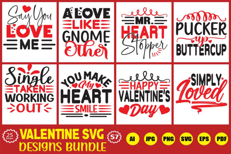 valentine svg designs bundle
