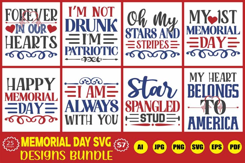 memorial day svg designs bundle