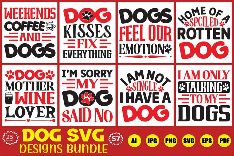 dog svg designs bundle