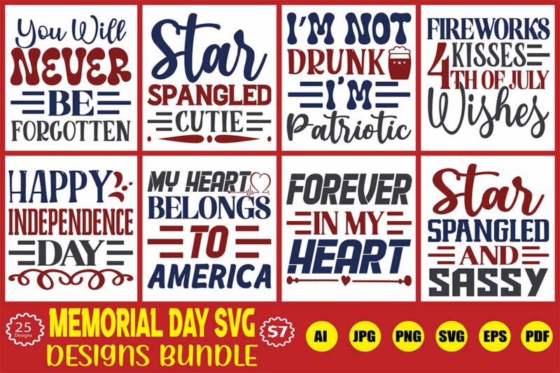 memorial day svg designs bundle