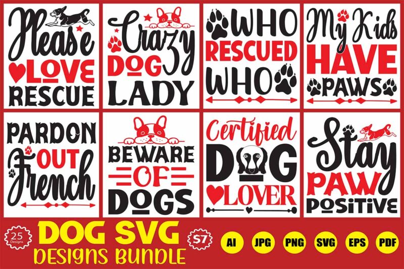 dog svg designs bundle