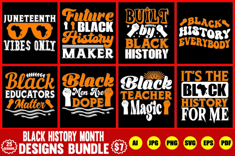 black history month svg designs bundle