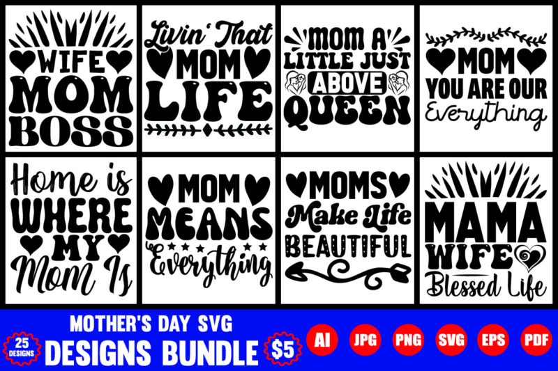 mother’s day svg designs bundle