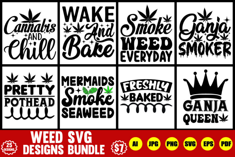 weed svg designs bundle
