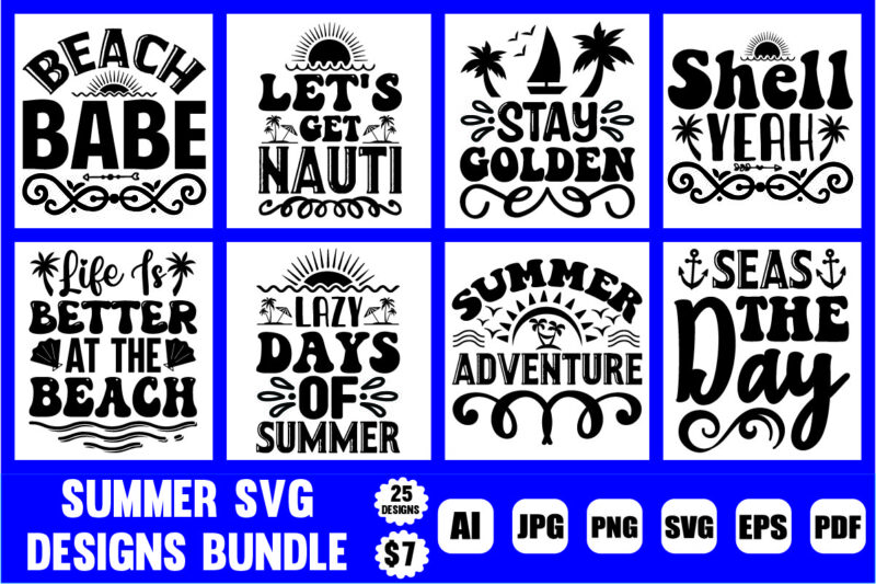 summer svg designs bundle