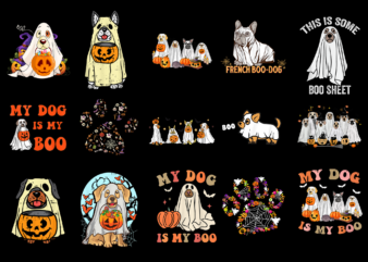 15 Dog Ghost Halloween Shirt Designs Bundle For Commercial Use Part 3, Dog Ghost Halloween T-shirt, Dog Ghost Halloween png file, Dog Ghost Halloween digital file, Dog Ghost Halloween gift,