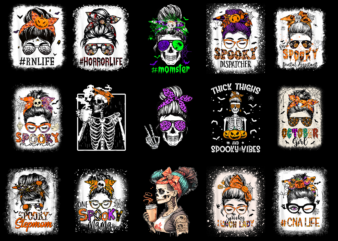 15 Messy Bun Halloween Shirt Designs Bundle For Commercial Use Part 3, Messy Bun Halloween T-shirt, Messy Bun Halloween png file, Messy Bun Halloween digital file, Messy Bun Halloween gift,