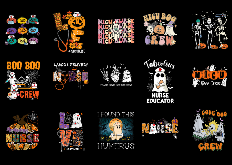 15 Nurse Halloween Shirt Designs Bundle For Commercial Use Part 3, Nurse Halloween T-shirt, Nurse Halloween png file, Nurse Halloween digital file, Nurse Halloween gift, Nurse Halloween download, Nurse Halloween design AMZ
