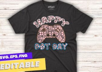 International happy Dot Day Video Gaming Dots T-Shirt design vector, september 15th, celebrate dot day, funny tee, Polka Dot, International Dot Day,