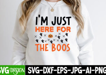 I’m Just here For the Boos T-Shirt Design, I’m Just here For the Boos Vector t-Shirt Design, Happy Boo Season T-Shirt Design, Happy Boo Season vector t-Shirt Design, Halloween T-Shirt