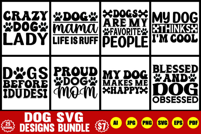 dog svg designs bundle