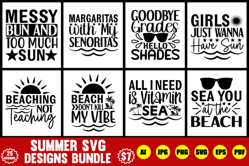 summer svg designs bundle
