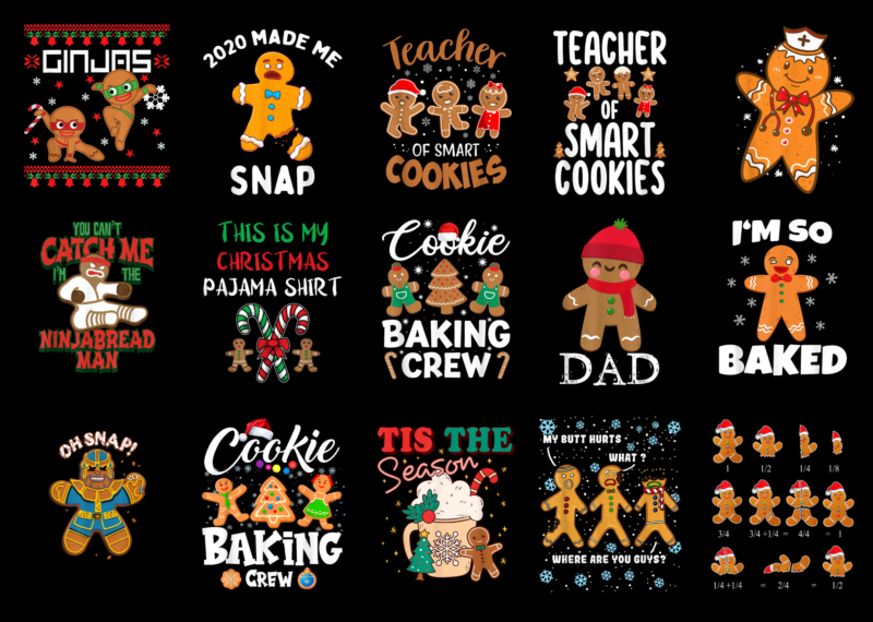 15 Gingerbread Christmas Shirt Designs Bundle For Commercial Use Part 4, Gingerbread Christmas T-shirt, Gingerbread Christmas png file, Gingerbread Christmas digital file, Gingerbread Christmas gift, Gingerbread Christmas download, Gingerbread Christmas design AMZ