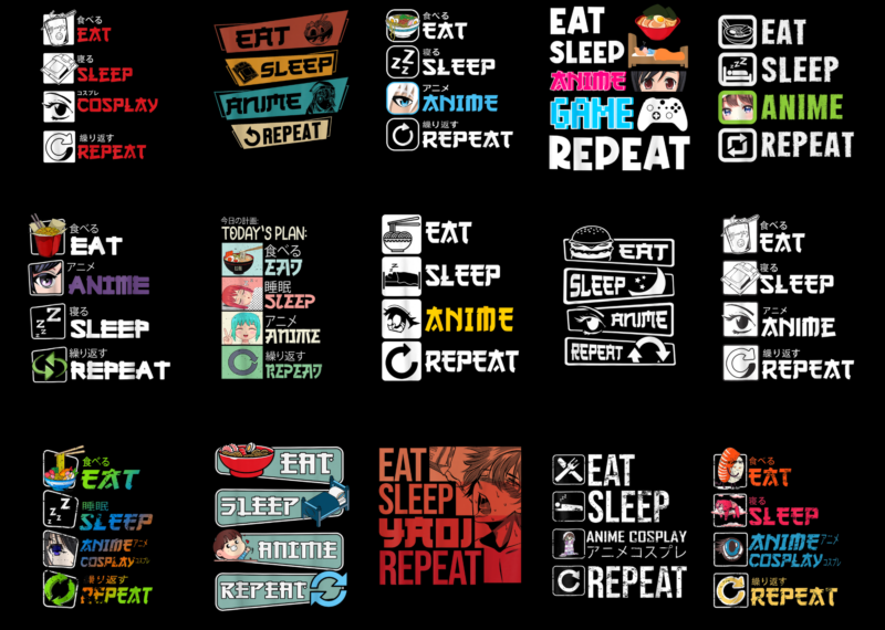 15 Eat Sleep Anime Shirt Designs Bundle For Commercial Use Part 4, Eat Sleep Anime T-shirt, Eat Sleep Anime png file, Eat Sleep Anime digital file, Eat Sleep Anime gift,