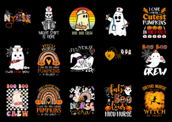 15 Nurse Halloween Shirt Designs Bundle For Commercial Use Part 4, Nurse Halloween T-shirt, Nurse Halloween png file, Nurse Halloween digital file, Nurse Halloween gift, Nurse Halloween download, Nurse Halloween design AMZ