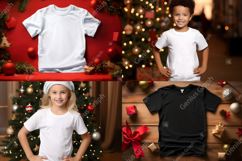 Cozy Christmas T-shirt Mockup Bundle