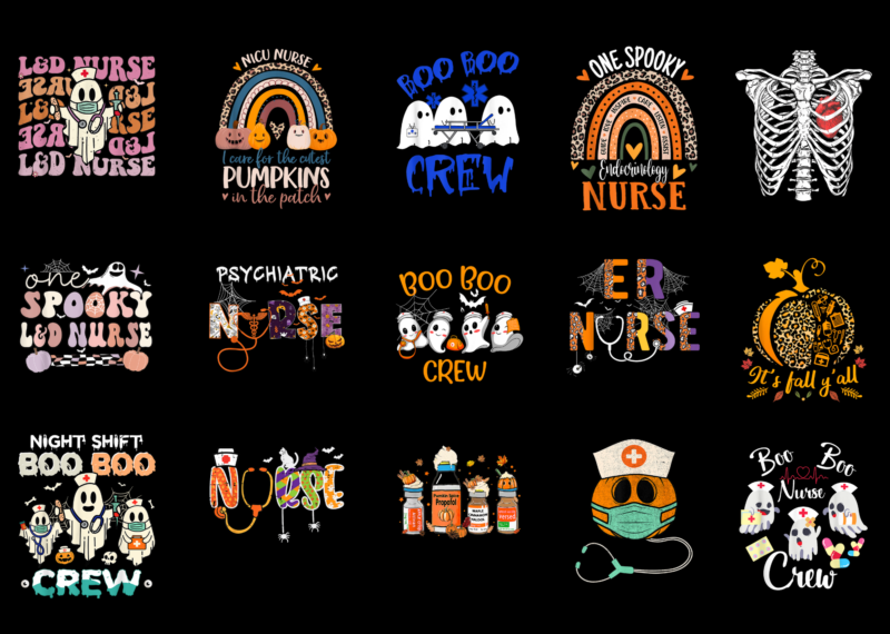 15 Nurse Halloween Shirt Designs Bundle For Commercial Use Part 5, Nurse Halloween T-shirt, Nurse Halloween png file, Nurse Halloween digital file, Nurse Halloween gift, Nurse Halloween download, Nurse Halloween design AMZ