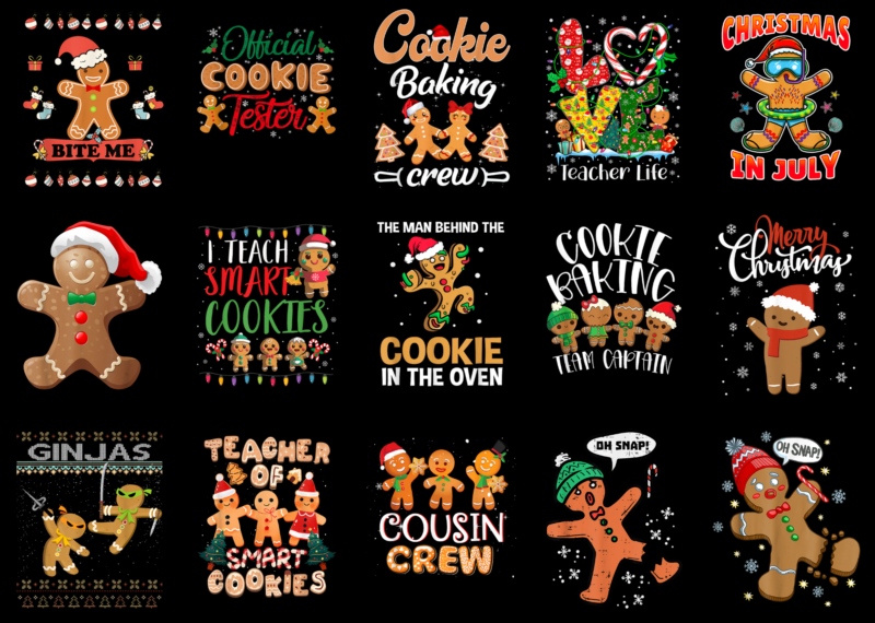 15 Gingerbread Christmas Shirt Designs Bundle For Commercial Use Part 5, Gingerbread Christmas T-shirt, Gingerbread Christmas png file, Gingerbread Christmas digital file, Gingerbread Christmas gift, Gingerbread Christmas download, Gingerbread Christmas design AMZ