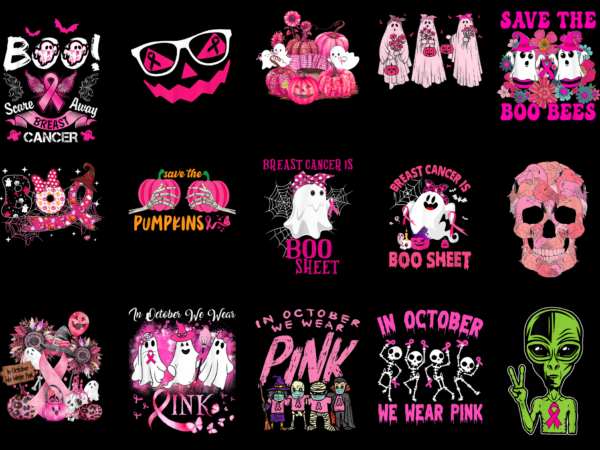 15 breast cancer halloween shirt designs bundle for commercial use part 5, breast cancer halloween t-shirt, breast cancer halloween png file, breast cancer halloween digital file, breast cancer halloween gift,