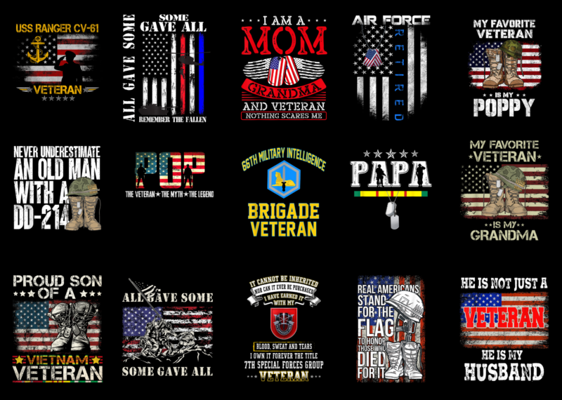 15 Veteran Shirt Designs Bundle For Commercial Use Part 5, Veteran T-shirt, Veteran png file, Veteran digital file, Veteran gift, Veteran download, Veteran design AMZ