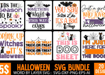 Halloween T-Shirt Design Bundle,Halloween T-Shirt Design, Eat Drink And Be Scary T-Shirt Design, Eat Drink And Be Scary Vector T-Shirt Design, The Boo Crew T-Shirt Design, The Boo Crew Vector