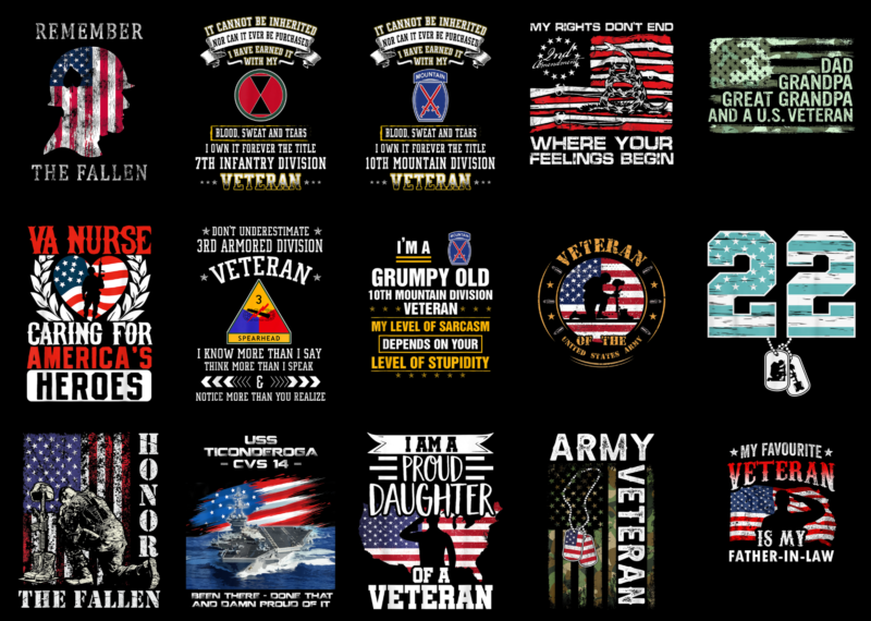 15 Veteran Shirt Designs Bundle For Commercial Use Part 6, Veteran T-shirt, Veteran png file, Veteran digital file, Veteran gift, Veteran download, Veteran design AMZ