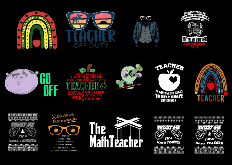 14 Teacher Shirt Designs Bundle For Commercial Use Part 6, Teacher T-shirt, Teacher png file, Teacher digital file, Teacher gift, Teacher download, Teacher design DBH