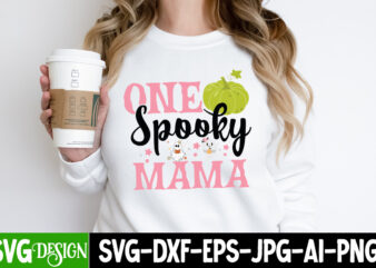 One Spooky Mama T-Shirt Design, One Spooky Mama Vector T-Shirt Design, Halloween SVG ,Halloween SVG bundle, Hallwoeen Shirt , Halloween Sublimation PNG, Trick or Treat Sublimation PNG,Halloween Gnomes SVG ,