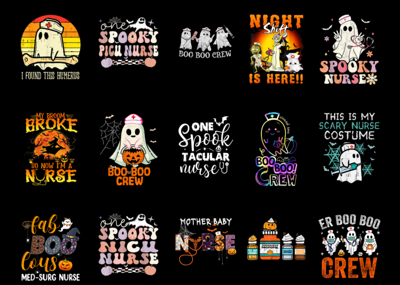 15 Nurse Halloween Shirt Designs Bundle For Commercial Use Part 7, Nurse Halloween T-shirt, Nurse Halloween png file, Nurse Halloween digital file, Nurse Halloween gift, Nurse Halloween download, Nurse Halloween design AMZ