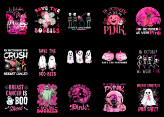 15 Breast Cancer Halloween Shirt Designs Bundle For Commercial Use Part 7, Breast Cancer Halloween T-shirt, Breast Cancer Halloween png file, Breast Cancer Halloween digital file, Breast Cancer Halloween gift,