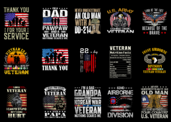 15 Veteran Shirt Designs Bundle For Commercial Use Part 7, Veteran T-shirt, Veteran png file, Veteran digital file, Veteran gift, Veteran download, Veteran design AMZ